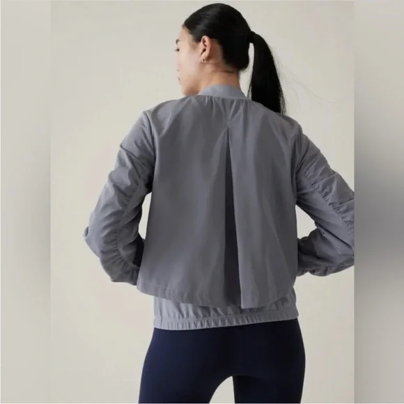 Athleta Wayfarer Bomber Jacket Coastline Blue - Picture 2 of 10